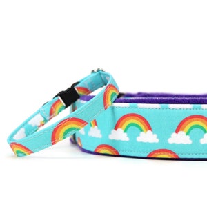 Rainbow Collar Martingale Pet Accessories Pride Collar Breakaway Cat Collar image 1