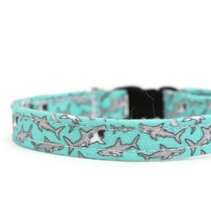 Tiny Sharks Dog Collar - Custom Dog Collar - Breakaway Cat Collar