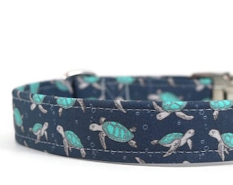 Sea Turtles Dog Collar: Custom Designer Pet Collar