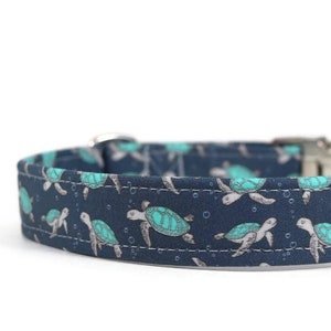 Sea Turtles Dog Collar - Custom Dog Collar - Martingale - Pet Accessories - Designer Dog Collar - Cat Collar