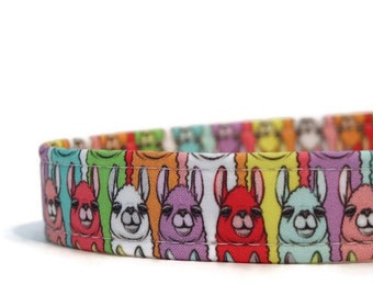 Drama Llama Dog Collar: Alpaca Print, Custom Martingale