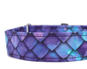 Purple Dragon Scales Dog Collar - Custom Dog Collar - Breakaway Cat Collar