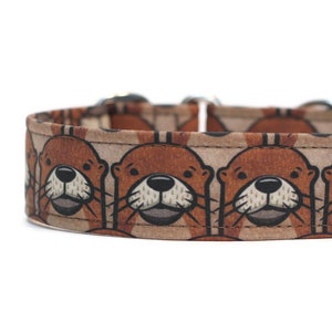 Otter Love Dog Collar - Custom Dog Collar - Martingale - Pet Accessories - Designer Dog Collar