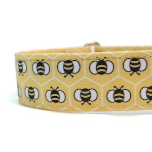 Busy Bee Dog Collar - Custom Dog Collar - Martingale - Pet Accessories - Designer Dog Collar - Breakaway Cat Collar