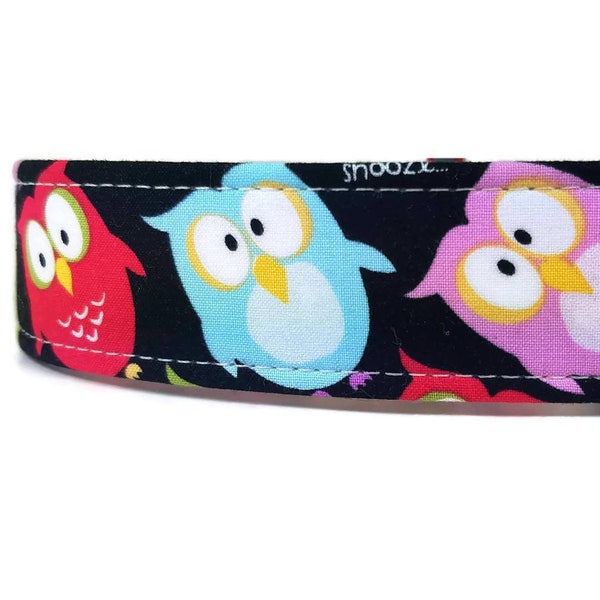 Rainbow Owls Dog Collar - Custom Dog Collar - Martingale - Pet Accessories - Designer Dog Collar