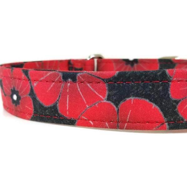 Poppy Love Dog Collar - Custom Dog Collar - Martingale - Pet Accessories - Designer Dog Collar - Cat Collar