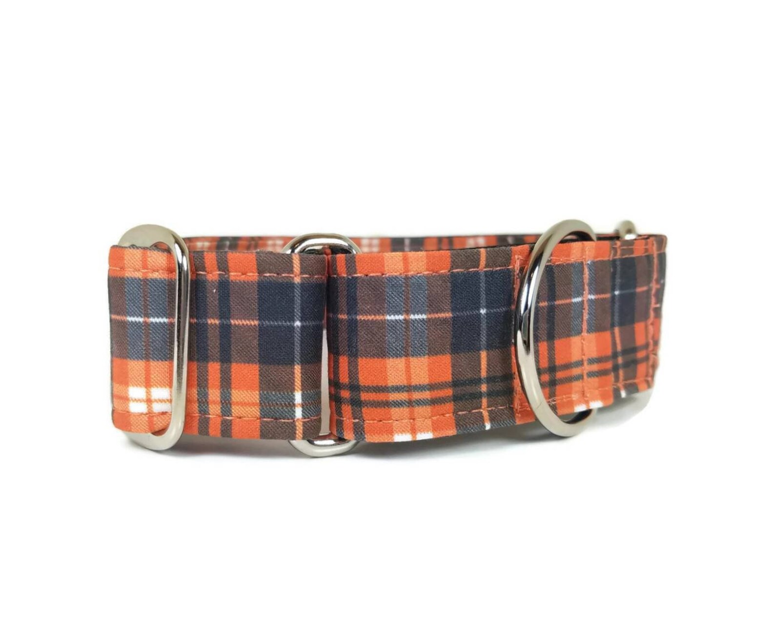 Orange Plaid Dog Collar Custom Dog Collar Martingale Pet Etsy