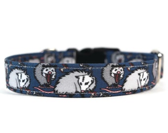Possums Dog Collar - Custom Dog Collar - Martingale - Animal Print - Personalized