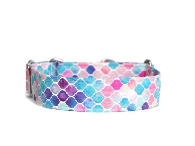 Pastel Moroccan Tiles Dog Collar Custom Dog Collar Cat Collar Pet Accessories image 3