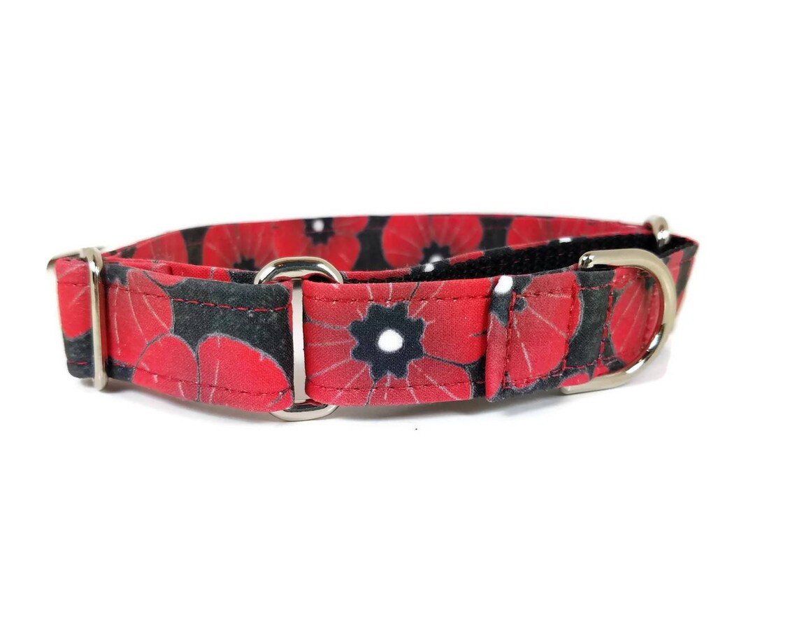 Poppy Love Dog Collar Custom Dog Collar Martingale Pet | Etsy