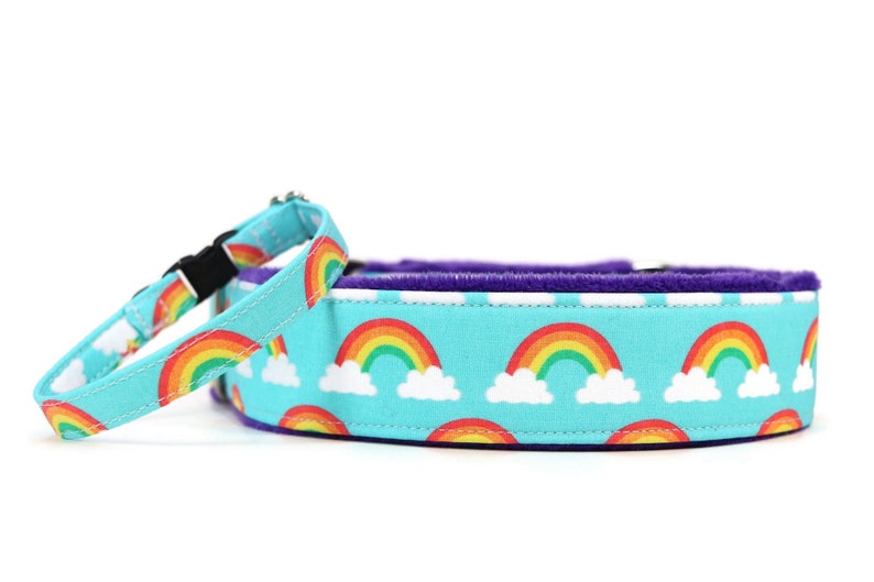 Rainbow Collar Martingale Pet Accessories Pride Collar Breakaway Cat Collar image 1