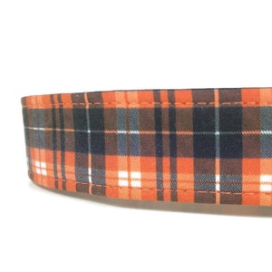 Orange Plaid Dog Collar - Custom Dog Collar - Martingale - Pet Accessories - Designer Dog Collar - Cat Collar