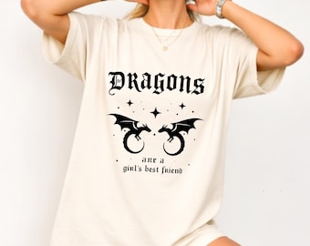 Dragons Are a Girl’s Best Friend T-Shirt | Fantasy Dragon Tee for Women  Cute Dragon Gifts Magical Mythical Shirt for Her  Dragon Lover Gift