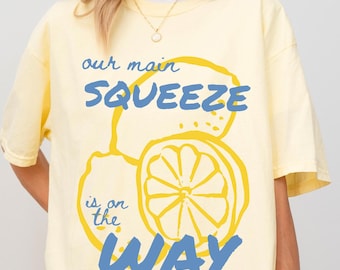Comfort Colors® Main Squeeze Lemon Baby Shower Tee-Pregnancy Reveal Shirt-Rainbow Baby Announcement-Expecting Parents Gift-Italian Ciao Baby