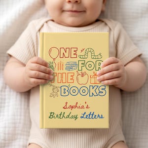 First Chapter One for the Books Birthday Journal Personalized Milestone 1st Birthday Guestbook Custom Notebook Son Daughter Birthday Letters