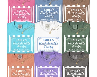 Personalized Beach Gift for Bachelorette Party Comfort Colors Neon Custom Bridesmaids Bridal Shower Gift for Bride Shirt Beach Wedding Favor