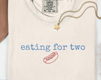 HotDog Shirt Fourth of July Comfort Colors® 4th of July Pregnancy Reveal Shirt-Rainbow Baby Announcement Tee-Newly Pregnant Expecting Moms