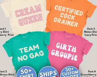 Camiseta inapropiada de Cream Queen para grupo, divertida camiseta de viaje de fin de semana para chicas, humor para adultos, camisetas ofensivas, despedida de soltera desquiciada, noche de juegos.
