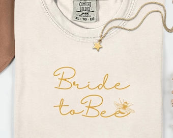 Bride to Bee Bridal Shower Gift-Comfort Colors T-Shirt-Engagement Tee-Future Mrs. Shirt-Found Her Honey-Newly Engaged-Custom Bride Gift Top