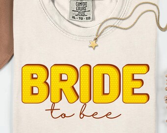 Bride to Bee Bridal Shower Gift-Comfort Colors T-Shirt-Engagement Tee-Future Mrs. Shirt-Found Her Honey-Newly Engaged-Custom Bride Gift Top