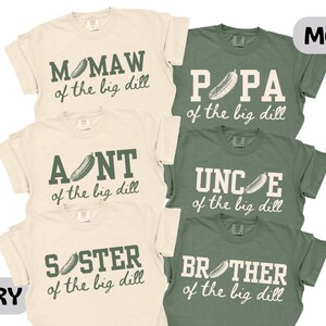 One Big Dill First Birthday Pickle Shirts Couples Matching Tee Shirts Pickle Baby Shower TShirt Personalized Pickle Themed-Family Outfit Top image 4