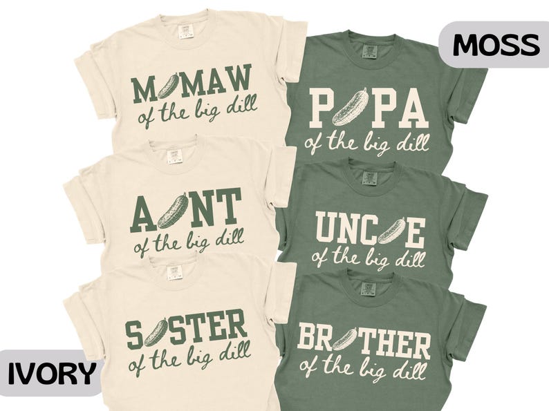 One Big Dill First Birthday Pickle Shirts Couples Matching Tee Shirts Pickle Baby Shower TShirt Personalized Pickle Themed-Family Outfit Top image 4