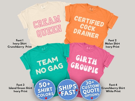 Cream Queen Inappropriate Shirt for Group Funny Girls Weekend Trip Tee Adult Humor Offensive T-Shirts Unhinged Bachelorette Party Game Night