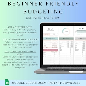 2025 ADHD Adult Digital Budget Planner Google Sheets Monthly Bill Tracker Personal Income Expense  Weekly Paycheck Journal Debt Payoff Tool