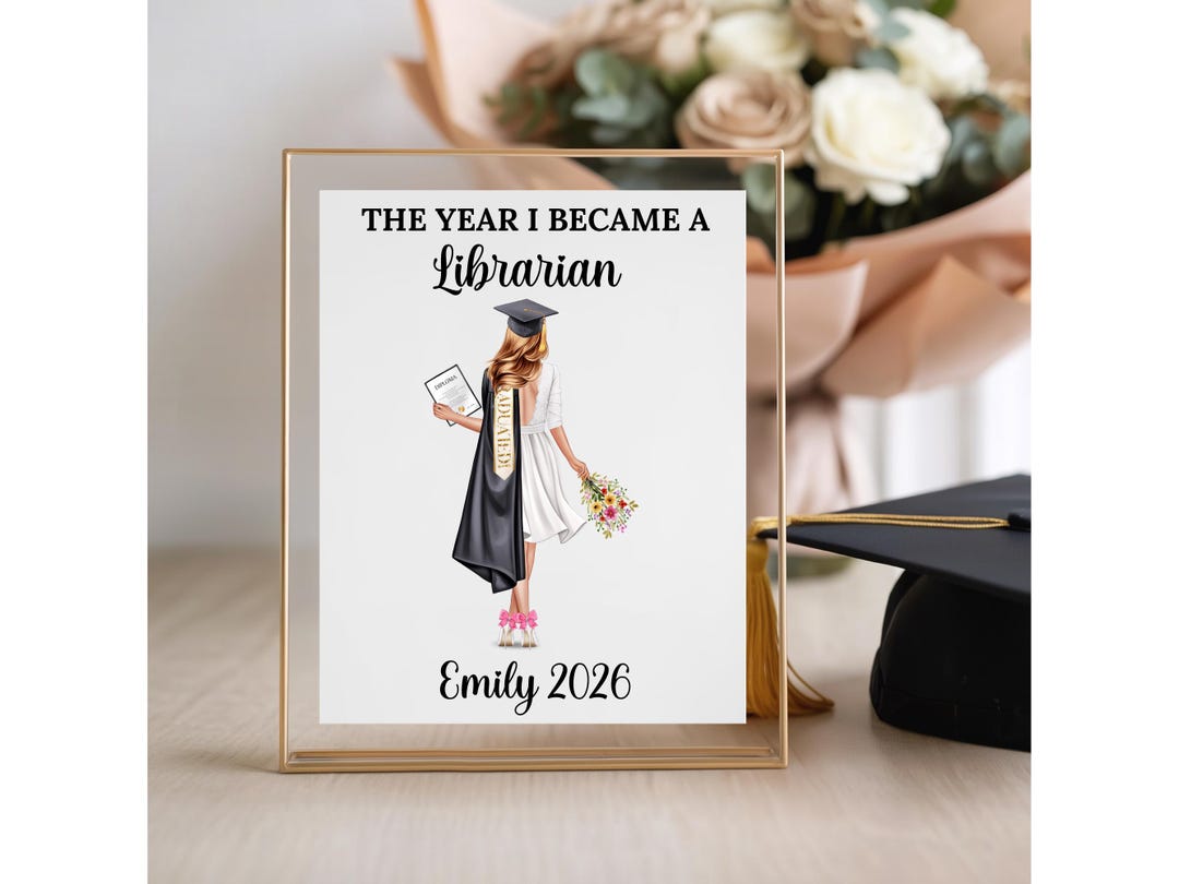 Graduation Bookworm Librarian Bookworm Graduation Gift for Friend Seniors 2026 Welcome Sign ...