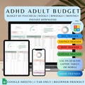 ADHD Adult Digital Budget Planner Google Sheets Monthly Bill Tracker Personal Income Expense  Weekly Paycheck Journal Debt Payoff Tool 2025