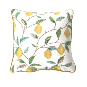 William Morris, Lemon Tree, Arts and Crafts,  lemon and green linen blend cushion cover, throw pillow cover, home decor.
