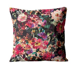 Clarke and Clarke Tahiti, fuchsia pink, purple and teal velvet cushion cover, throw pillow cover, home decor.