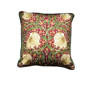 William Morris Pimpernel Cushion Cover: Arts & Crafts Linen Pillow