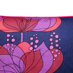 Heals Boras Rio by Helene Wedel, vintage mid 60s, purple, red, pink, cotton cushion cover, throw pillow cover, homeware decor. image 2