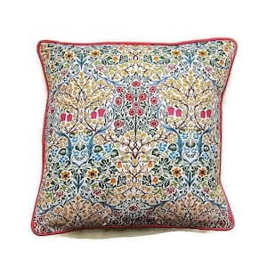 Sanderson William Morris Blackthorn Minor, Arts and Crafts, yellow, pink, 80s fabric, cushion cover, throw pillow cover, home decor 18 x 18.