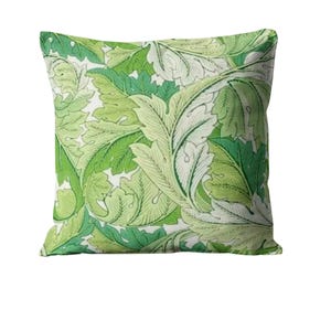 William Morris Acanthus, Arts and Crafts, Leaf Green, linen and cotton blend cushion cover, throw pillow cover, home decor.