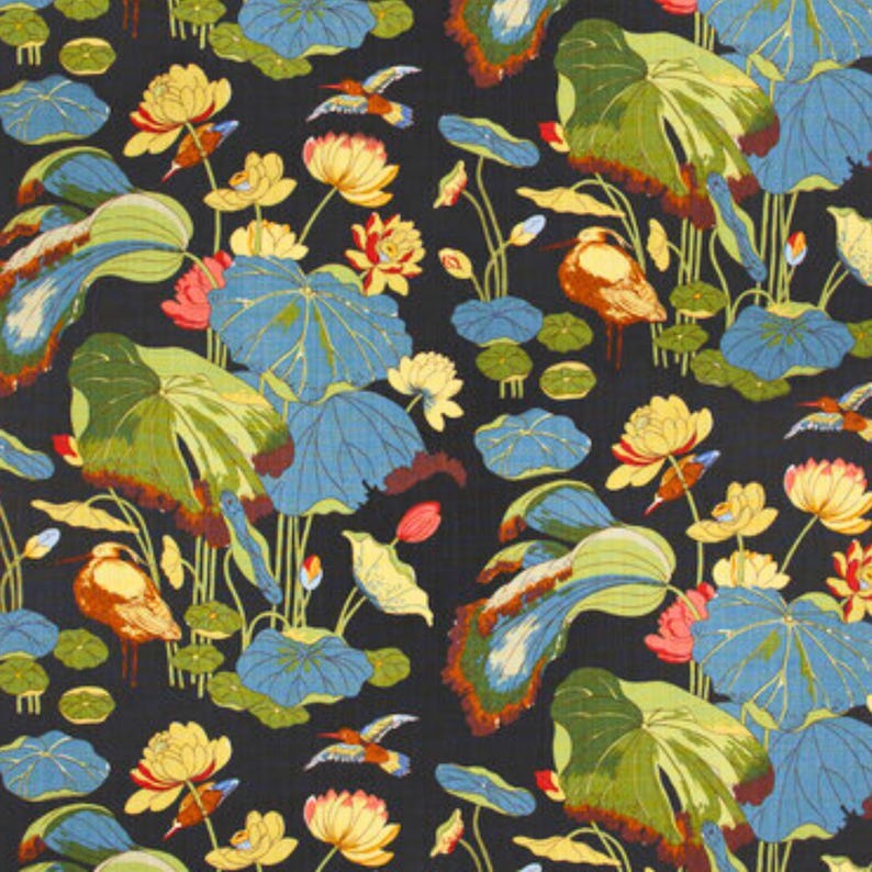 G P & J Baker Nympheus, Aqua / Teal linen Cushion Cover. image 3