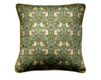 William Morris &quot;Pimpernel&quot;  late 90s vintage fabric, Arts and Crafts, green, beige, brown cushion cover, throw pillow cover, home decor.