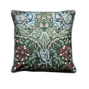 Liberty William Morris Honeysuckle Cushion Cover: Vintage Cotton Throw Pillow (18 x 18 ins)