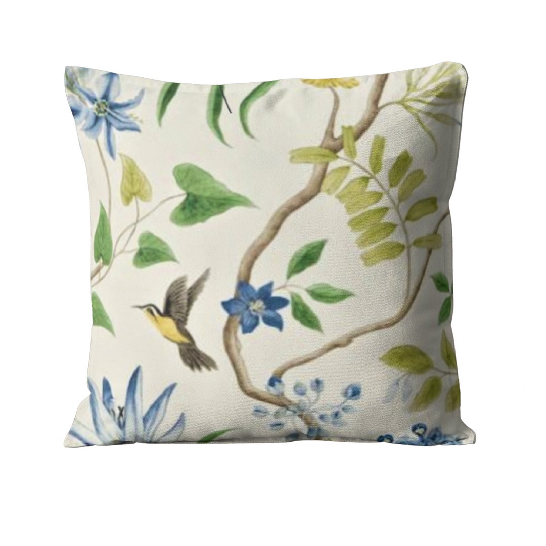 Sanderson Clementine, Delft Colourway, Linen Mix Cushion Cover, Throw