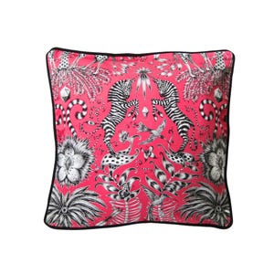Clarke and Clarke, dark pink zebras safari print cotton cushion cover, throw pillow cover, home decor.