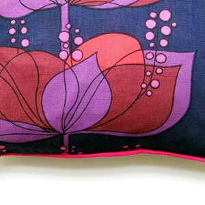 Heals Boras Rio by Helene Wedel, vintage mid 60s, purple, red, pink, cotton cushion cover, throw pillow cover, homeware decor. image 3
