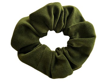 Large green cotton velvet scrunchie, ready to post.