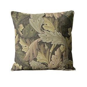 William Morris Acanthus, Tapestry, Arts and Crafts, Forest / Hemp, woven  cotton cushion cover, throw pillow cover, home decor.