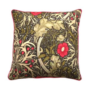 William Morris Seaweed Cushion Cover, Arts and Crafts Decor