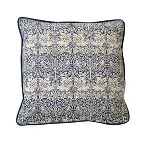 William Morris, Brer Rabbit, Arts and Crafts, dark blue and cream cotton cushion cover, throw pillow cover, home decor.