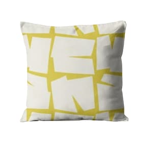 Cushion cover, Scion Moqui, citrus yellow cotton, scandi geometric throw pillow cover, home decor.