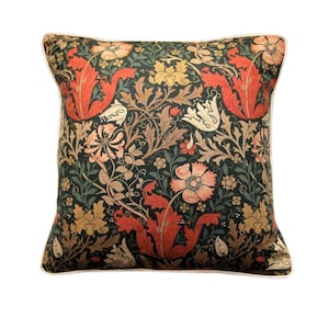 Vintage William Morris Compton Cushion Cover: Hand Sewn Cotton Throw Pillow