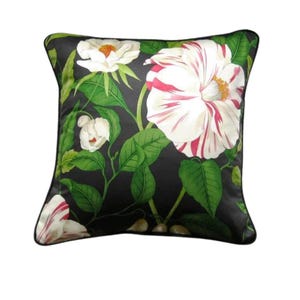 Sanderson &quot;Floreanna&quot;,  green and pink tropical floral cotton chintz cushion cover, throw pillow cover, home decor,