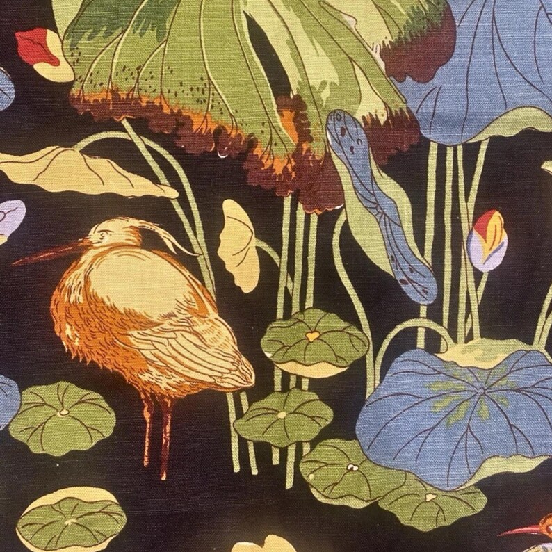 G P & J Baker Nympheus, Aqua / Teal linen Cushion Cover. image 2